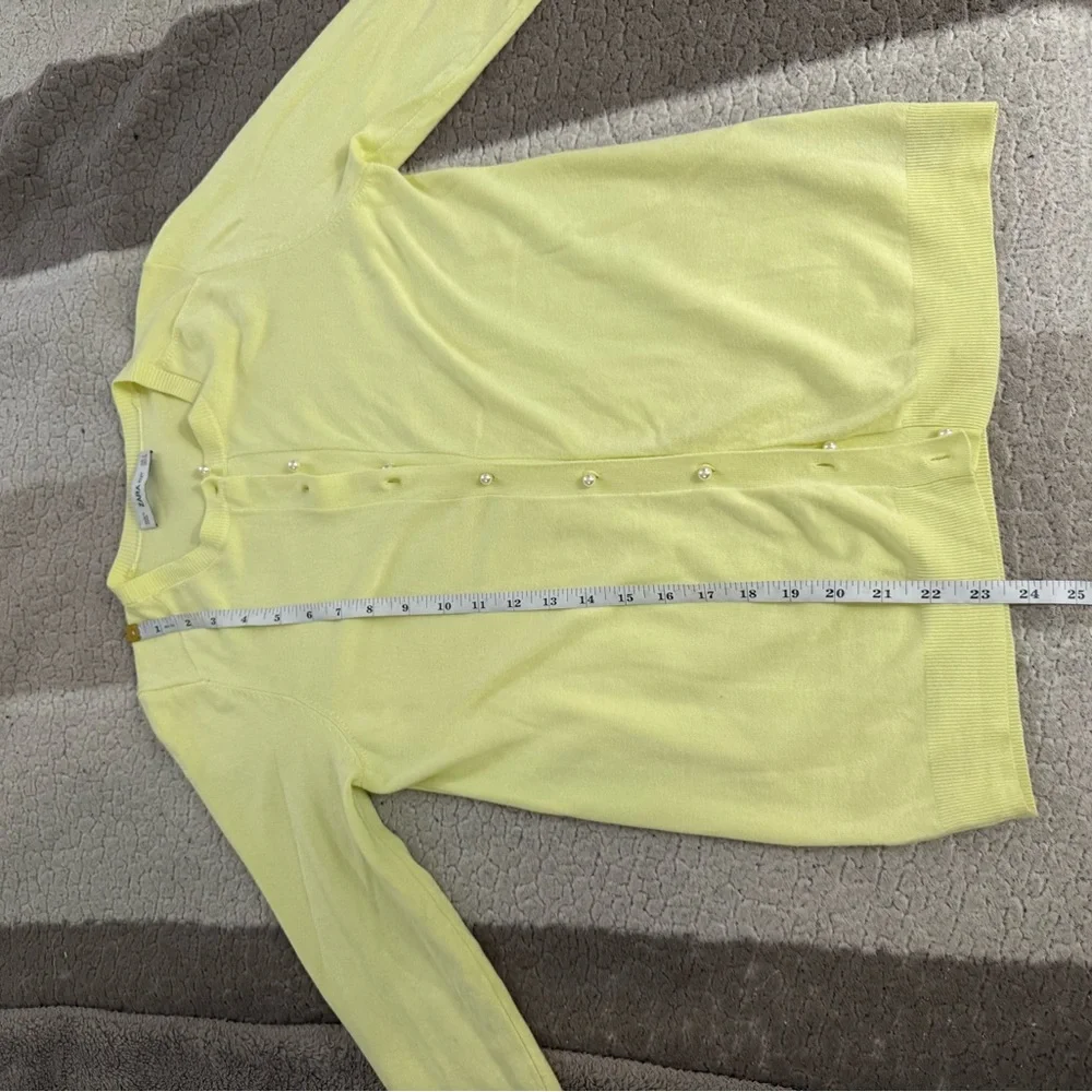 Zara Lemon Button-Up Cardigan Medium - Picture 8 of 10